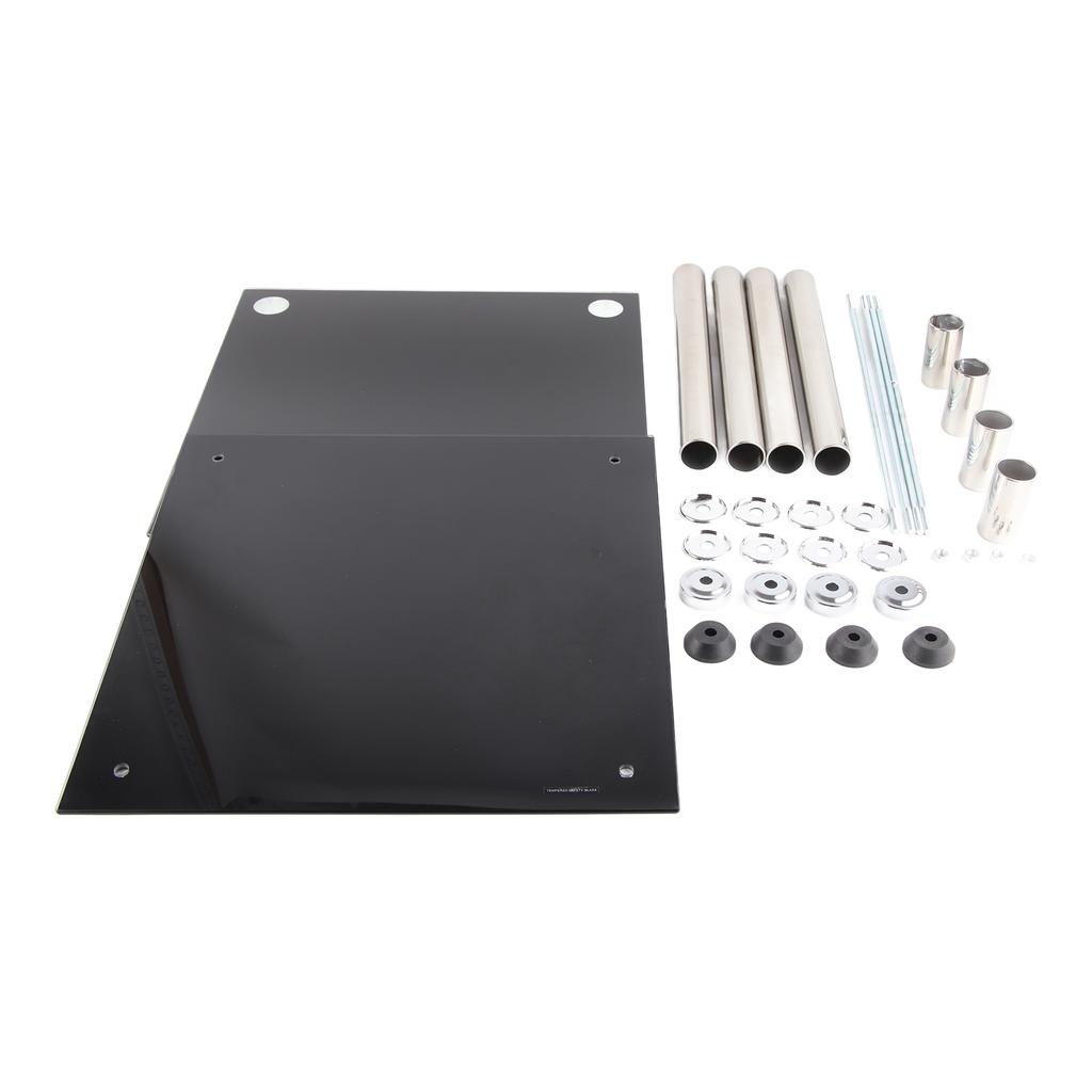 Black Glass Chrome Legs Coffee Side Coffee Lamp End Table