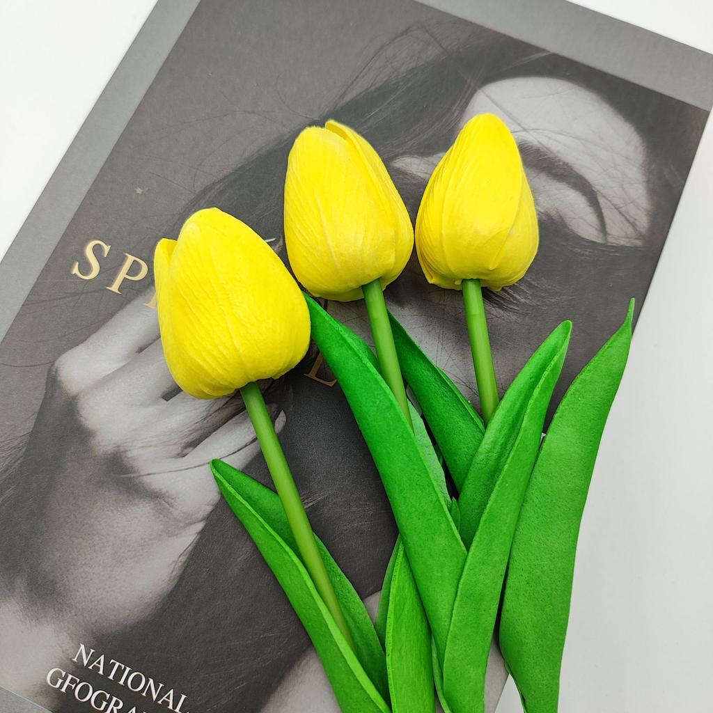 Simulated Tulip Home Decoration PU Feel, Simulated Flowers, Fake Flowers, Flower Arrangement for Landscaping