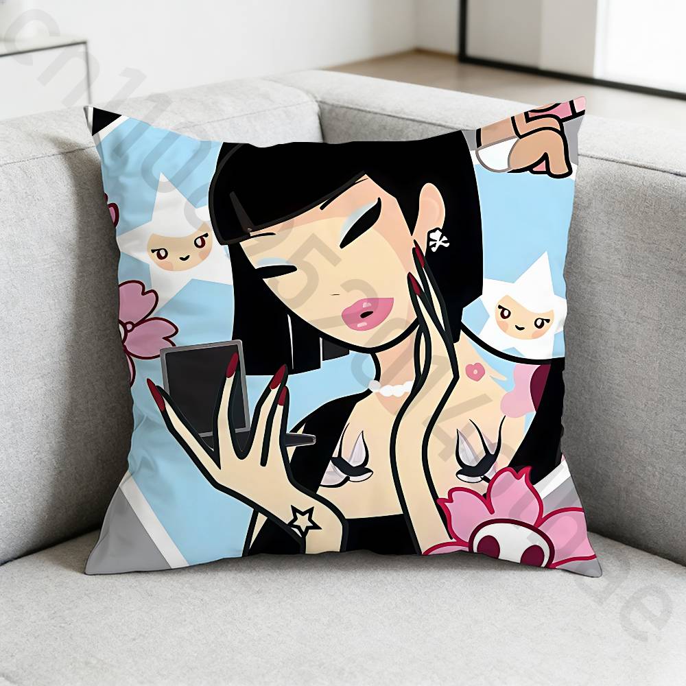 TTokidokiS Pillow Case Antidustmite Pillowcase Invisible Zipper Silky Short Plush Sofa Cushion Cover