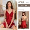Sexy Lingerie Hollow with Chest Pad Suspender Lace Red Backless Sexy Dress