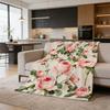 Spring Summer Flowers Blanket Soft Cozy Flannel Floral Nap Blanket Washable Daisy Sunflower Throw Blanket for Bed Couch Sofa Farmhouse Decor