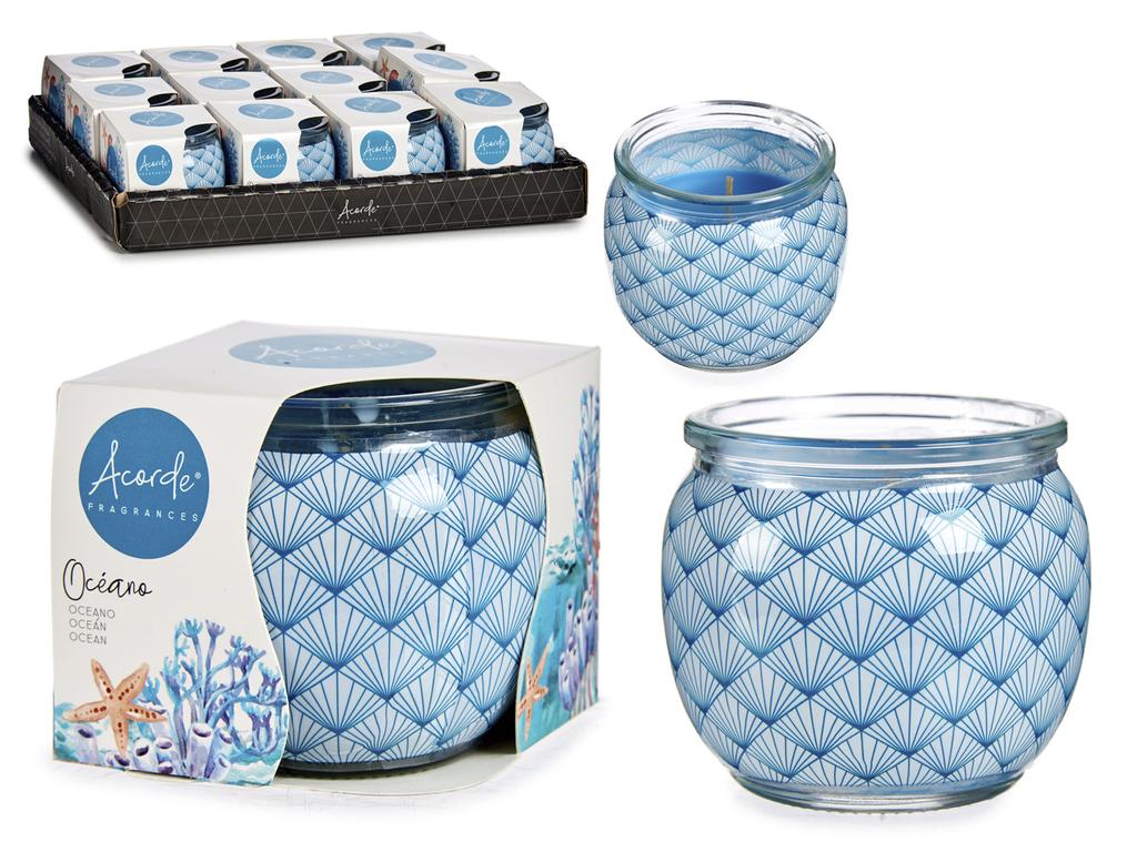 Set of 12 Scented Candles In Glass Sea Set Home Freshener