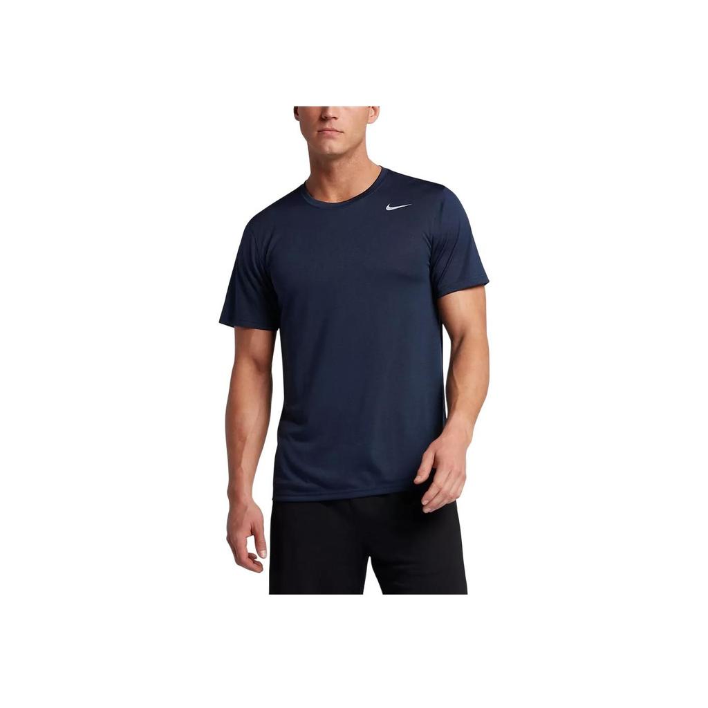 Nike T-shirt Homme à Manches Courtes et Col Rond Imprimé Logo Bleu Marine 727982-419