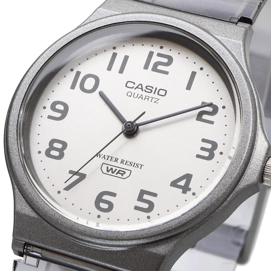 CASIO MQ-24S-8B analog watch urethane belt unisex clear gray