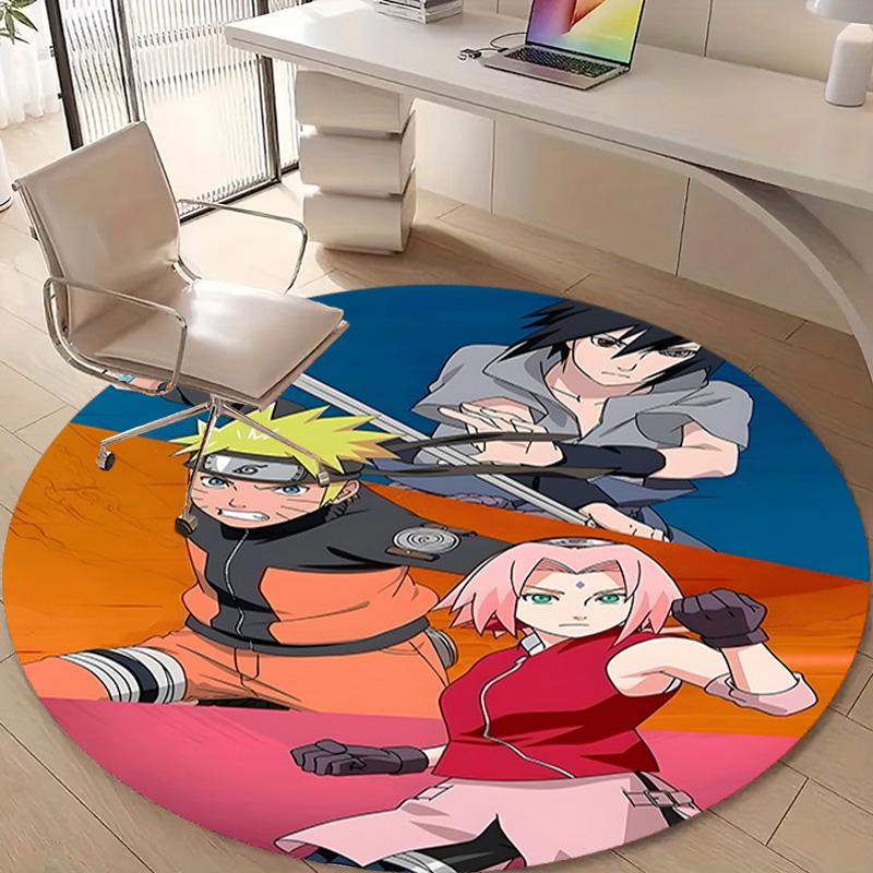 1pc NARUTO (4) Design Printed Area Round Carpet for Bedroom Living Room Home Decor Rugs Mat Non Slip Mat Rug for Bedside