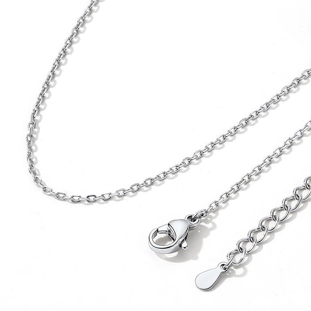 ChainsHouse Women's Stainless Steel Azuki Chain Necklace, Hypoallergenic, Always Wear, Silver, 50cm, 1.4mm, Accessory