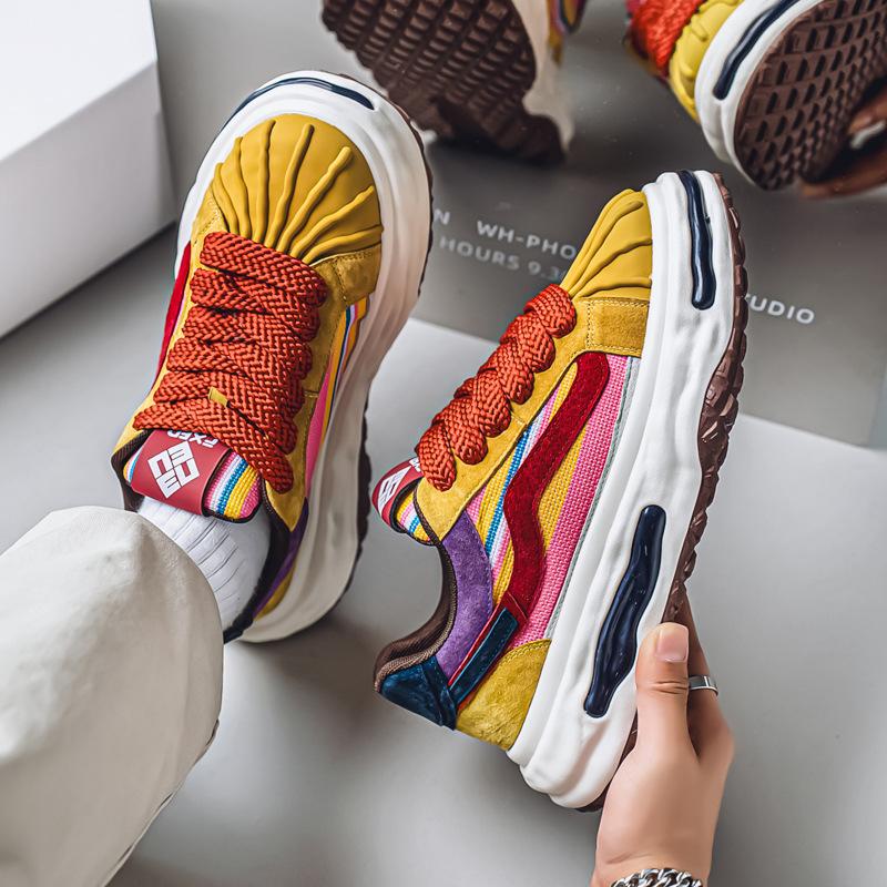 Herresko sommer ny mote allsidige plattform høydeøkende tidevannssko koreansk versjon ins populære fritidssportssko oppløselige sko