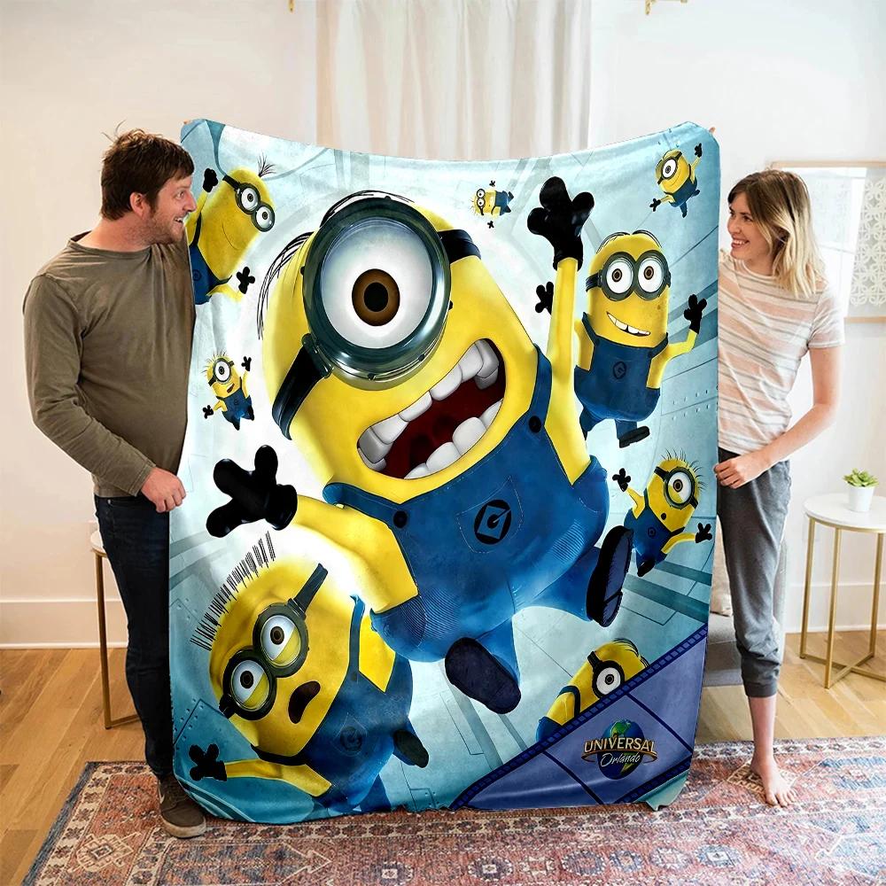 Warm Soft Minions Character Throw Blanket for Sofa Bed in Sizes for Kids Adults