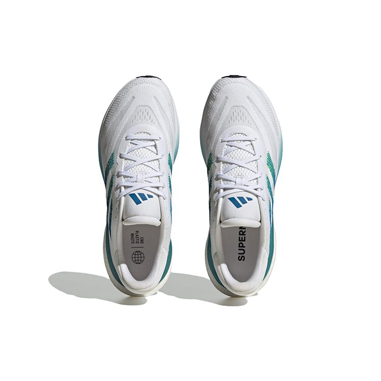 Adidas Supernova 3 Comfortable Fashion Mesh Fabric Shock Absorption Non-Slip Low-Top Long Distance Running Shoes Unisex Sneakers White Green HQ1806