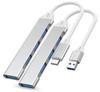 USB Set of Mini Hub for Data Compatible with Windows iPhones and More 4-in-1 Hub, 2, USB-A & USB-C Compatible, Multi-Port High-Speed Transfer,