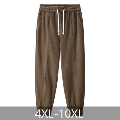 Herren Plus Size Waffel Jogginghose mit Kordelzug Elastischer Bund Bündchen an den Knöcheln Mit Taschen