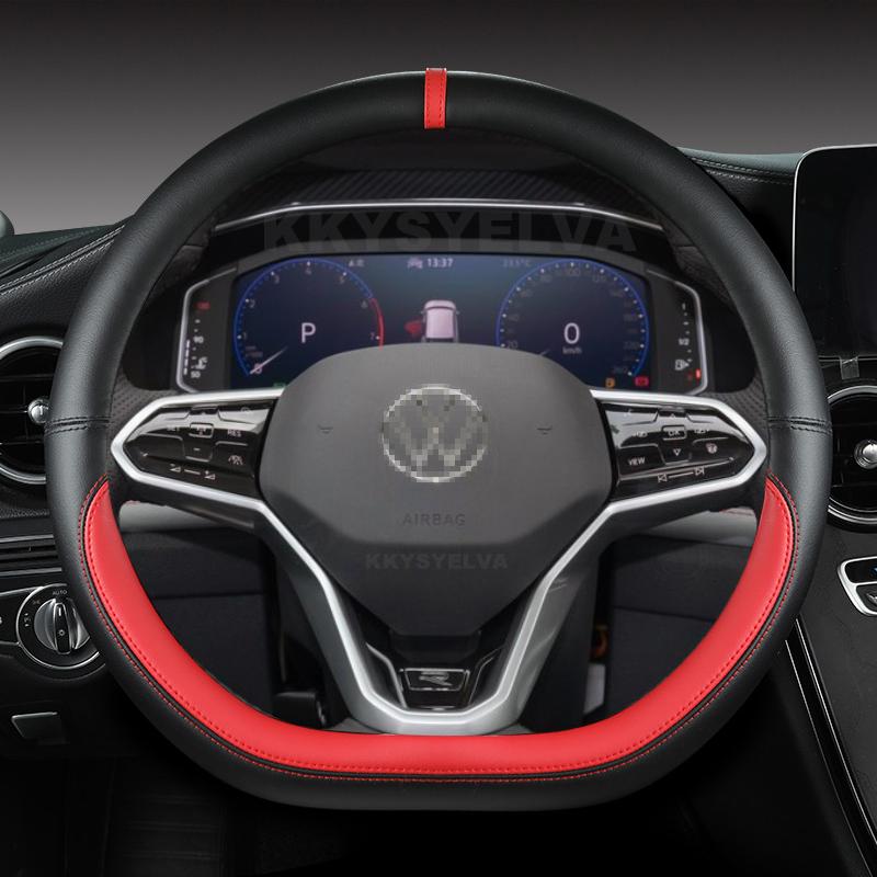 Auto Potah volantu ve tvaru D pro VW Sharan Passat Caddy Touran Tiguan 2015- Teramont Atlas T-Roc T-cross 2017-