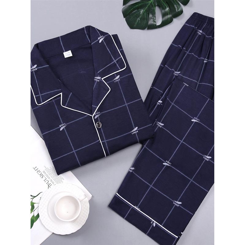 Men's Cotton Long Sleeve Pajamas - Spring To Winter, Plus Size, Stylish Youth Homewear