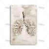 Placca Metallica Artigianale Clinica Dentista Cartello in Latta Anatomia Piatto Decorativo Medico Ospedale Chirurgia Dente Organo Ossa Nervo Cervello