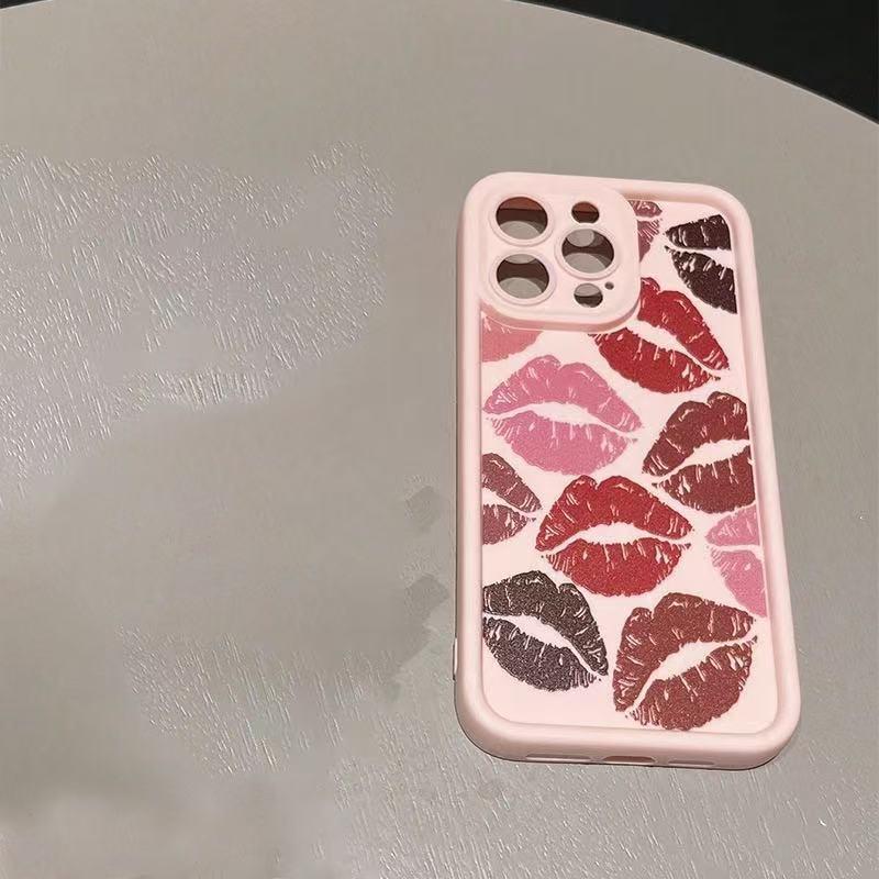 Red Lip Print Cross-Compatible Phone Case for iPhone 17 Pro, 16, 15/14, 13 Pro Max, New 12