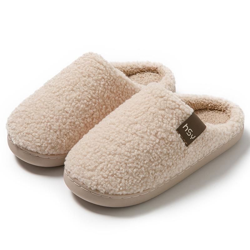 New 10,000 cotton slippers winter home indoor warm non-slip thickened outer wear couple fluffy slippers