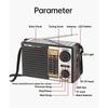 Multifunctional Radio Solar Battery Powered AM FM SW Radio TF Card USB Drive Portable Radio with Bluetooth Speaker