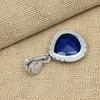 Blue Sapphire Lab-Created 925 Solid Sterling Silver Handmade Jewelry Women Pendant