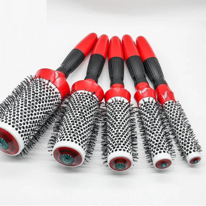 Haarkamm in 5 Größen, professionelle Haarbürste für den Salon, Haarstyling-Haarbürste, Friseurkämme, rundes Aluminiumrohr, Lockenwickler