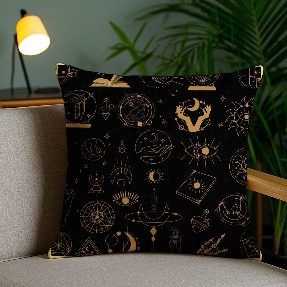 Traditional Eid Eid Symbol Print Pillow Case Anti-dustmite Pillowcase Invisible Zipper Silky Short Plush Sofa Cushion Cover