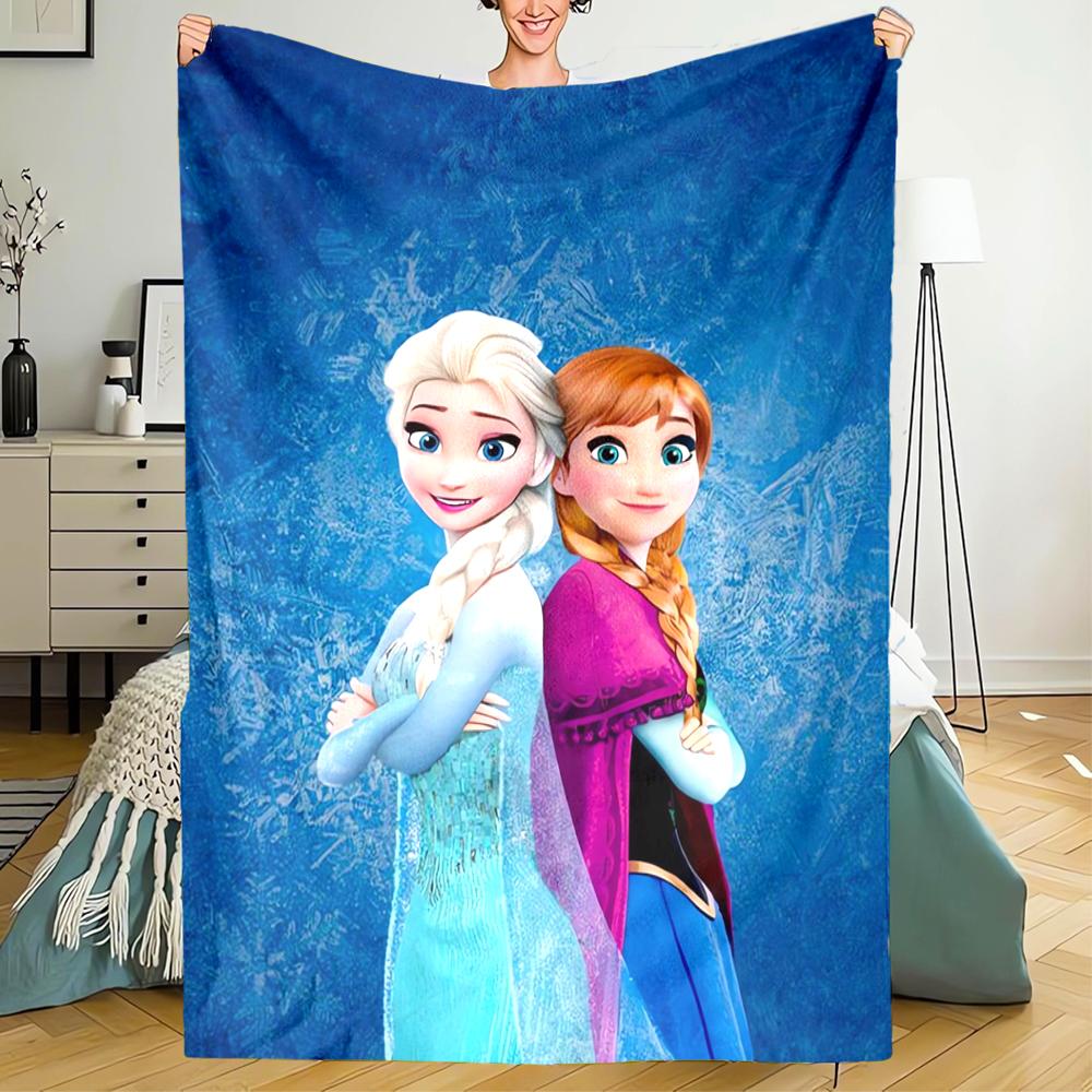 Elsa Theme Printed Blanket - Perfect for Couch, Bed, Travel & Outdoor Use | Machine Washable, Cozy & Durable.