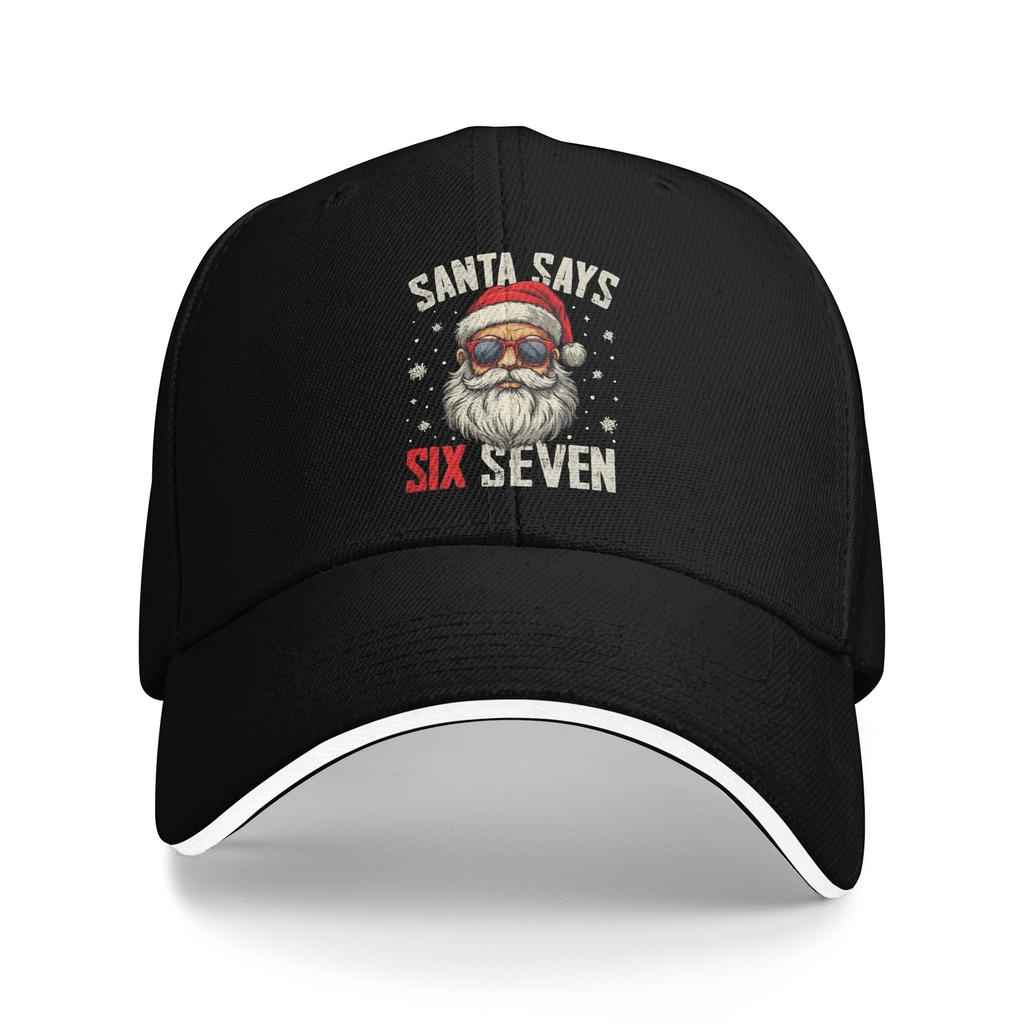 christmas Humor Santa Says Six Seven 67 Sun Baseball Cap Summer Classic Hip Hop Hats For Men Women Running Hippie Snapback Cap