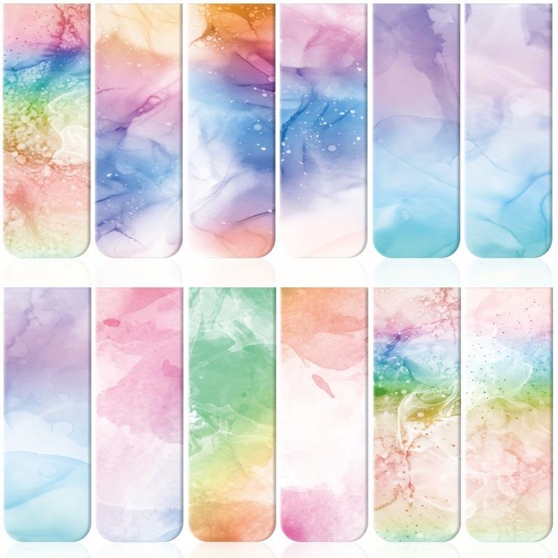 12 Pcs Blue and White Porcelain Style Magnetic Bookmarks with Various Patterns, Magnetic Reading Bookmarks, Page Clipping Marker