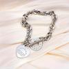 Men's Stainless Steel Engraved Heart Bracelet – Casual Style Ideal for Festive Gift