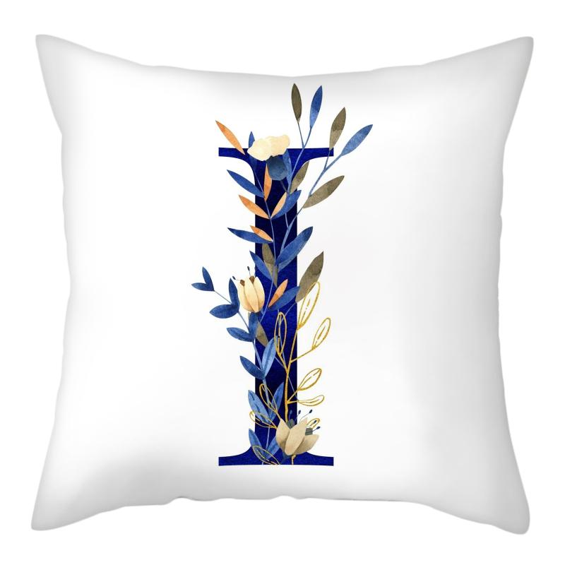 

45x45 см креативный цветочный объемный дизайн 26 букв синий наволочка Свадебная вечеринка домашний декор диван офисное сиденье наволочка 45x45cm