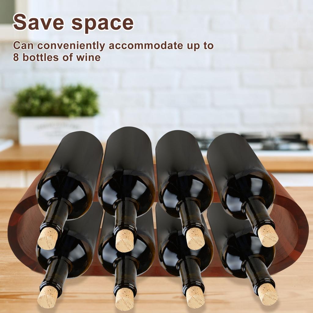 Wooden Wine Rack 2 Layer Wine Bottle Display Rack Non-slip Bottle Holders For Kitchen Pantry Bar Wine Cabinet Collection Display