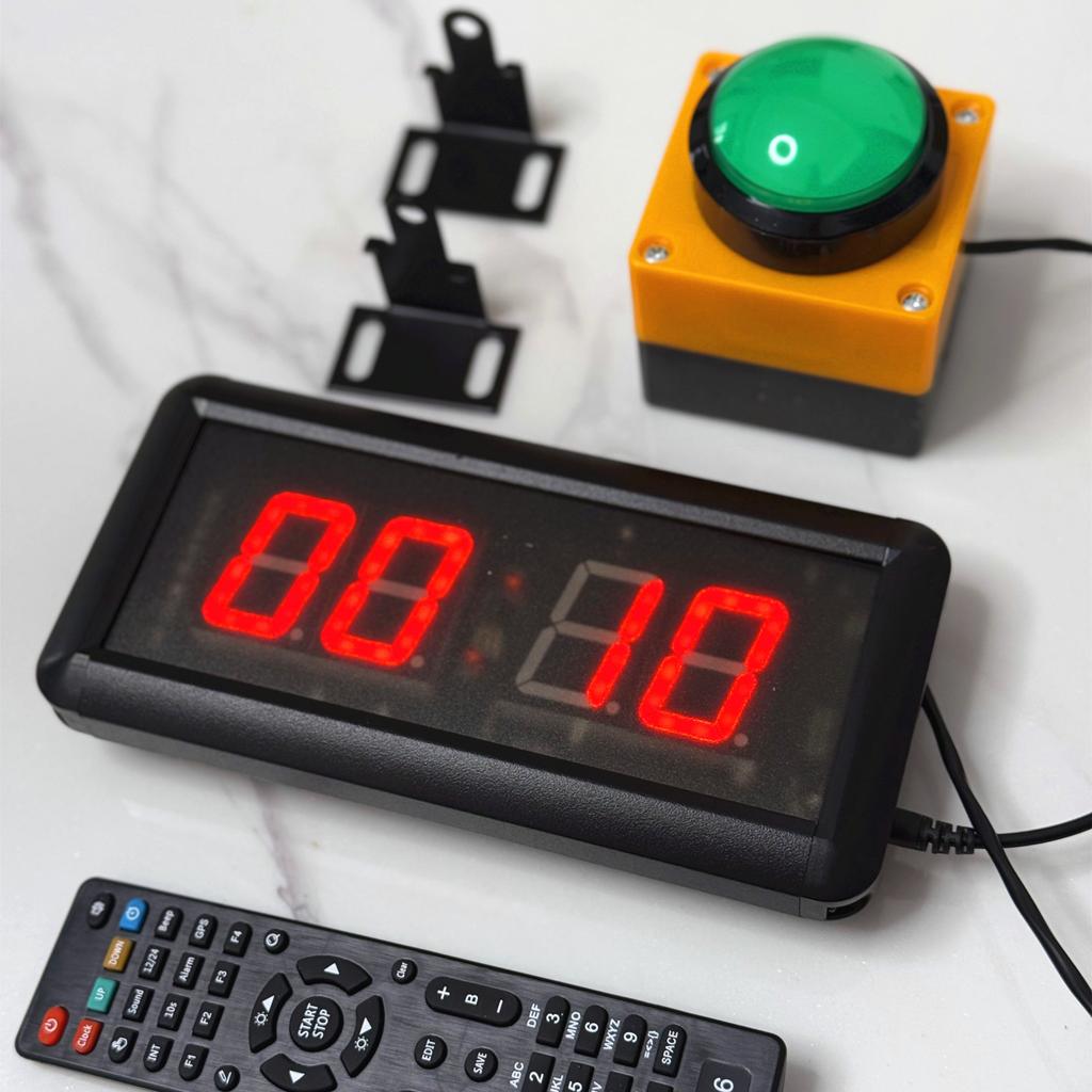 1,5-Zoll 4-stellige LED-Timer-Stoppuhr mit Knopf, tragbar für Wettkampf, Gaming, Fitness, digitale Countdown-Uhr, klares Display