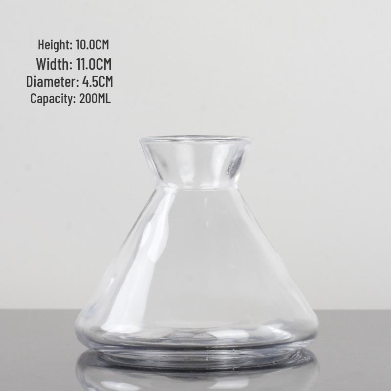 200ml Colored Glass Diffuser Bottle, Flameless Rattan Aroma Stick Bottle, Transparent Trumpet Mouth Aromatherapy Bottle for Home.