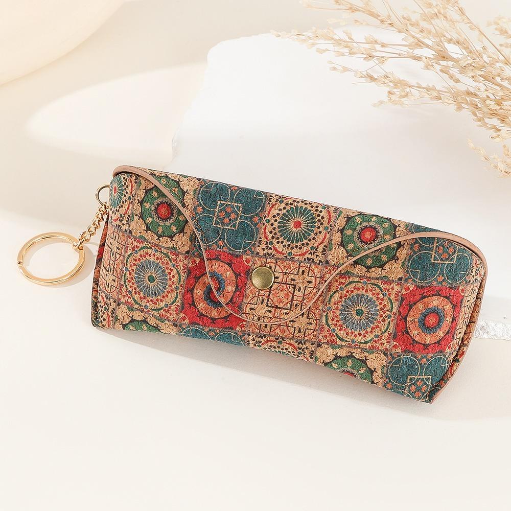 

Pressure-Resistant Glasses Case Retro Print Keychain Sunglasses Case Fashion Eyeglasses Box Women Style 3