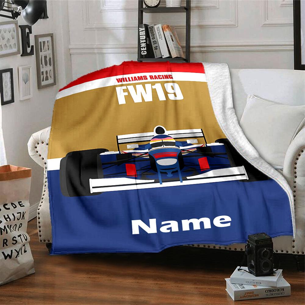 Personalisierte Renn-Themen-Decke mit Aufdruck - Perfekt für Sofa, Bett, Reisen & den Außenbereich | Maschinenwaschbar, Gemütlich & Langlebig.