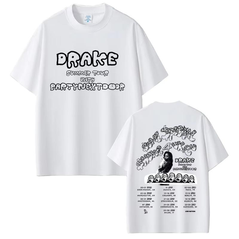 Rapper Drake Europa Tour mit Partynextdoor 2025 T-Shirt SSS4U Some Sexy Songs 4 U T-Shirts Unisex Damen Hip Hop Mode T-Shirts
