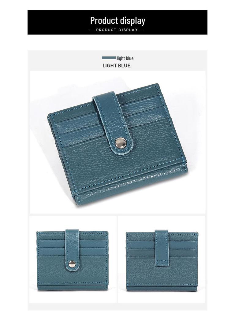 Damen Geldbörse aus echtem Leder, Bifold - Koreanischer Stil, Weiches Rindsleder, Mehrere Kartenfächer