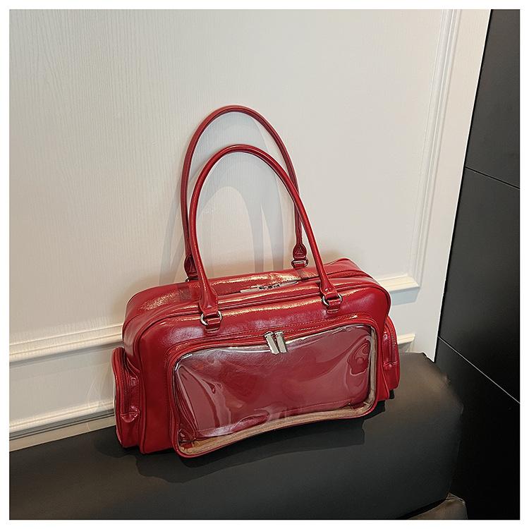 

Leisure commuting transparent outer bag 2025 new large-capacity fashion trend simple and versatile shoulder bag handbag