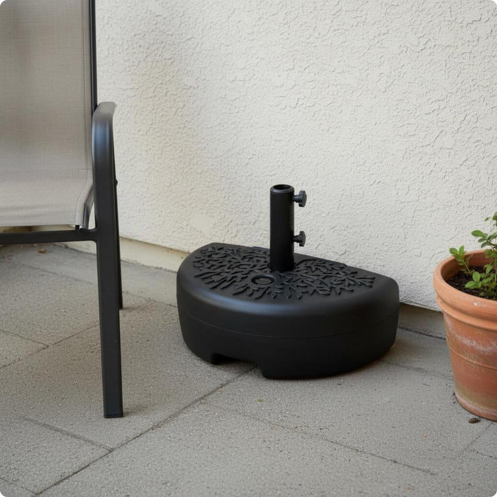 Wall Side Umbrella Base Space Saving Outdoor Shade Gear Easy Install for Balcony