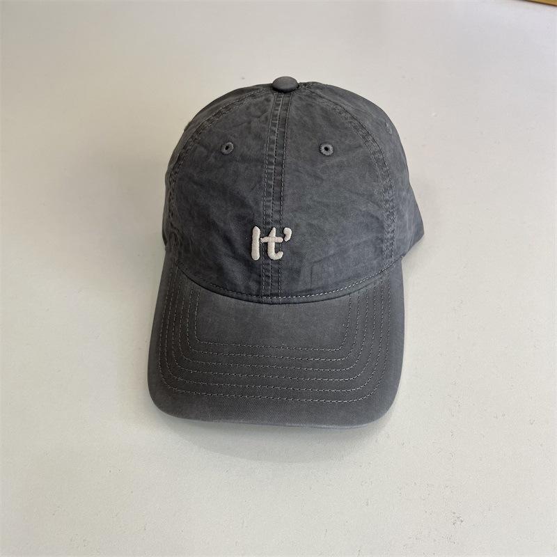 Soft Top Baseball Cap Women's Simple Trendy Letter Embroidered Peaked Cap Showing Face Small Pure Cotton Casual Versatile Sun Hat Men