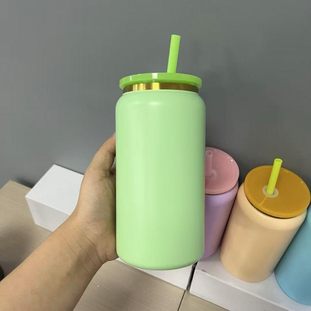 Stainless Steel 16oz Soda Can Cup Double-layer Gold Plated Tumbler Beer Cup Iced Coffee Mug High-capacity Vacuum Insulation Cup