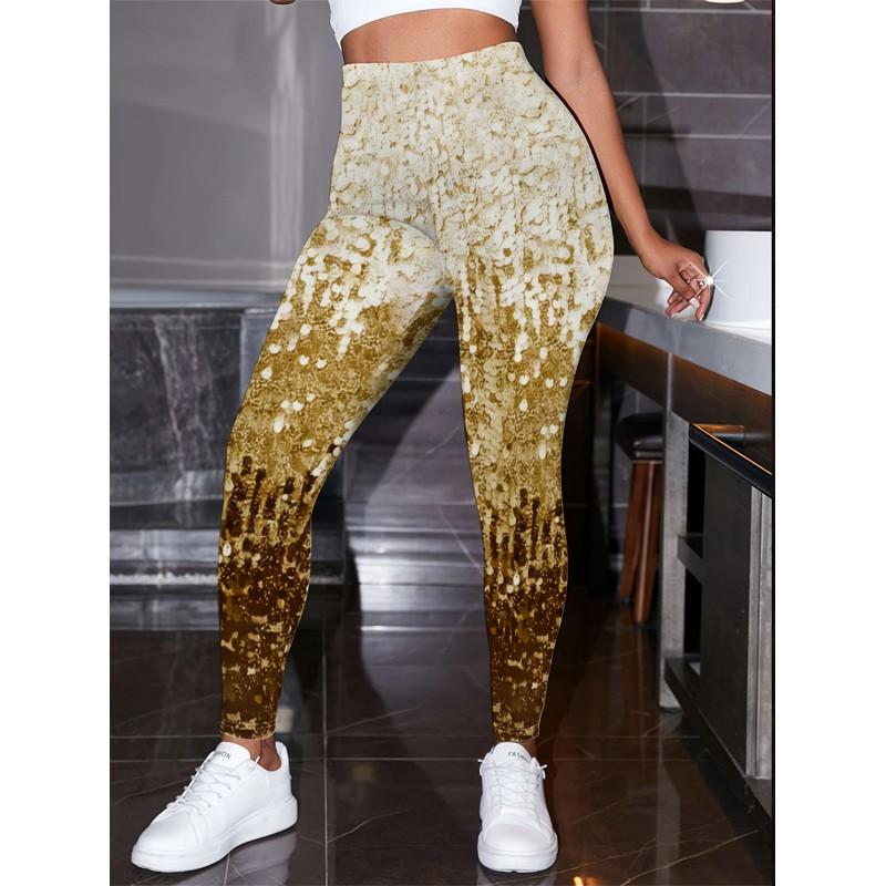 2026 Womens High-Waist Printed Yoga Leggings Casual Slim Fit Activewear Pants