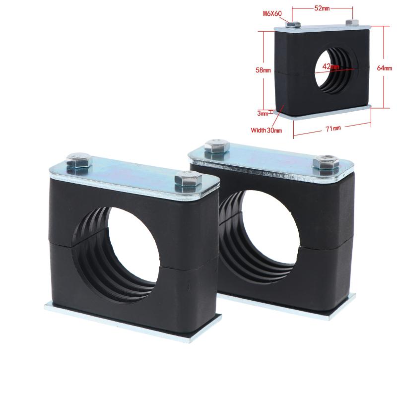2Pcs Black Nylon Pipe Clamp Bolted Plastic Clip Tube Fastener 6-50Mm Diameter For Fixing And Binding Accessories