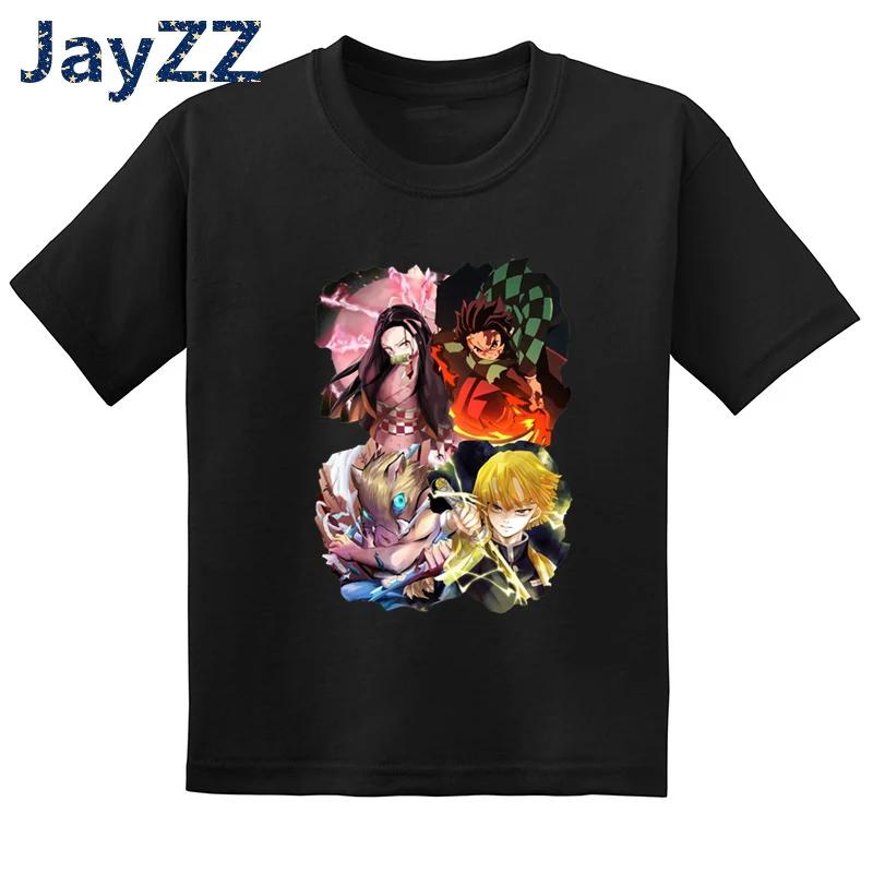 Children's Demon Slayer Anime Cartoon T-Shirt Fun Kids' Clothing Baby Boys and Girls Summer Fashion T-Shirt