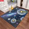 Löwenzahn Galaxie Bereichsteppich, Nachthimmel Sternenblumen Teppich für Wohnzimmer, Rutschfeste Natur Bodenmatte für Schlafzimmer Heimdekor