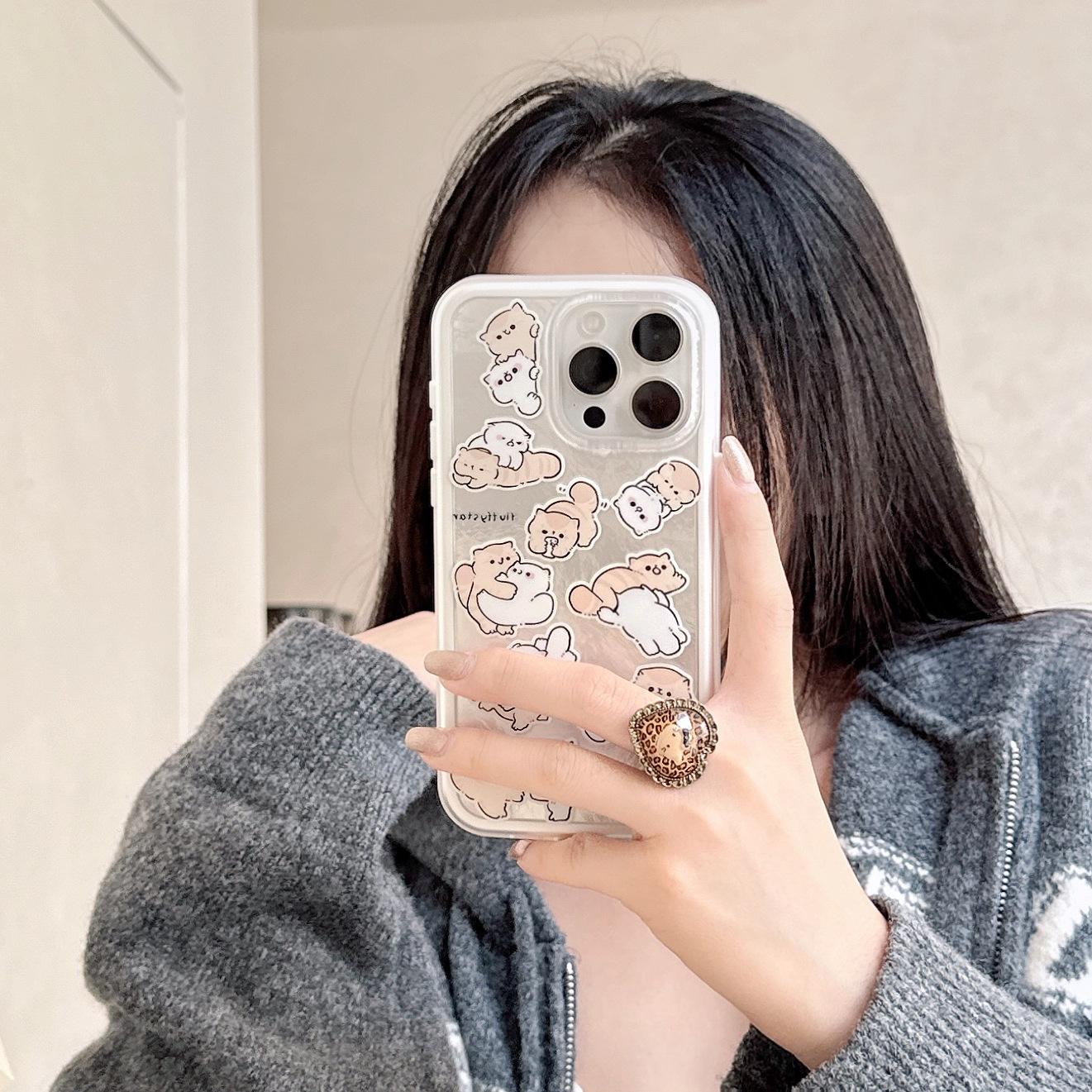 Creative Cartoon Cats Phone Case for iPhone 17 Pro Max: Full Coverage & Drop Protection 14 Pro