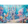 Underwater World Backdrop Summer Mermaid Ocean Castle Kid Birthday Party Cake Smash Decor Banner Photography Background