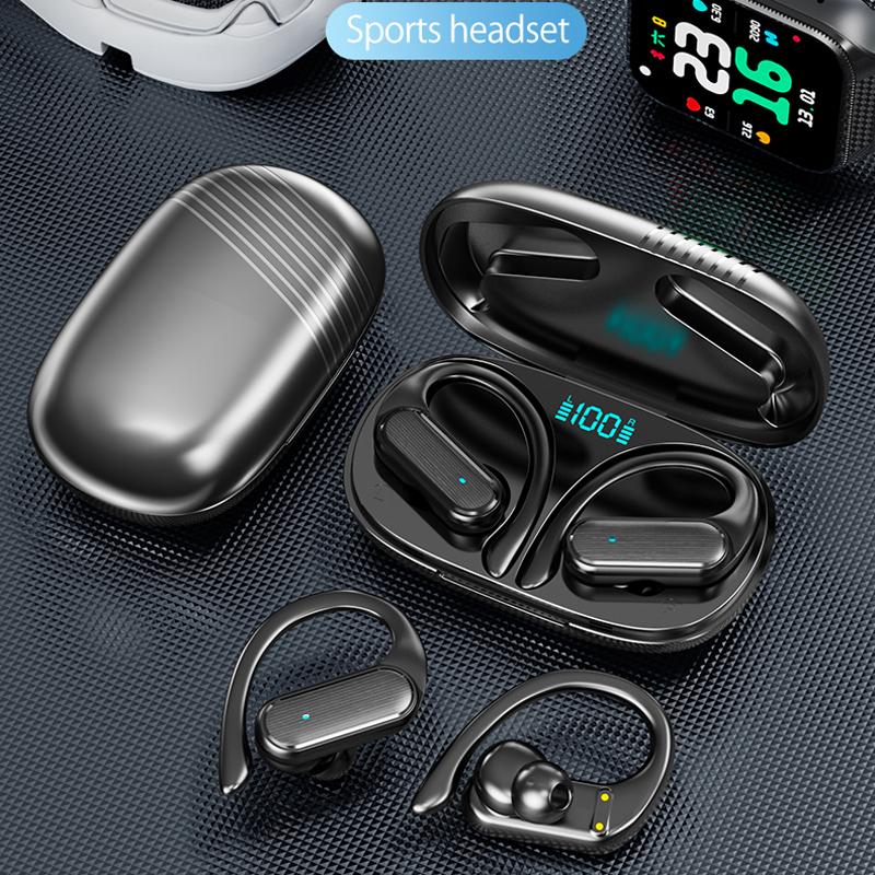 Wireless Headphones  Sport Bluetooth  Earphone  Smart Touch HiFI 9D Stereo Waterproof Ear Hook Headset with Microphone