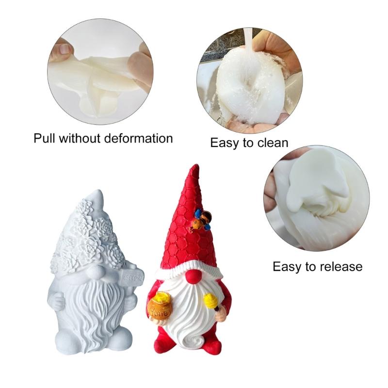 Valentine Silicone Gnome Mold Cute Aromatherapy Candle Mold Epoxy Dwarf Plaster Mold for DIY Soap Present Candle Making