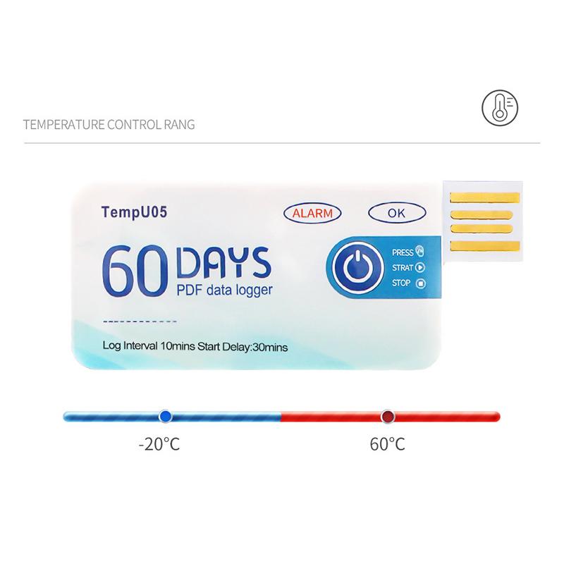 Bhbd-Temperaturanalysator Tempu05 Temperatur-Datenlogger 60 Tage Einweg-Temperaturanalysator PDF USB