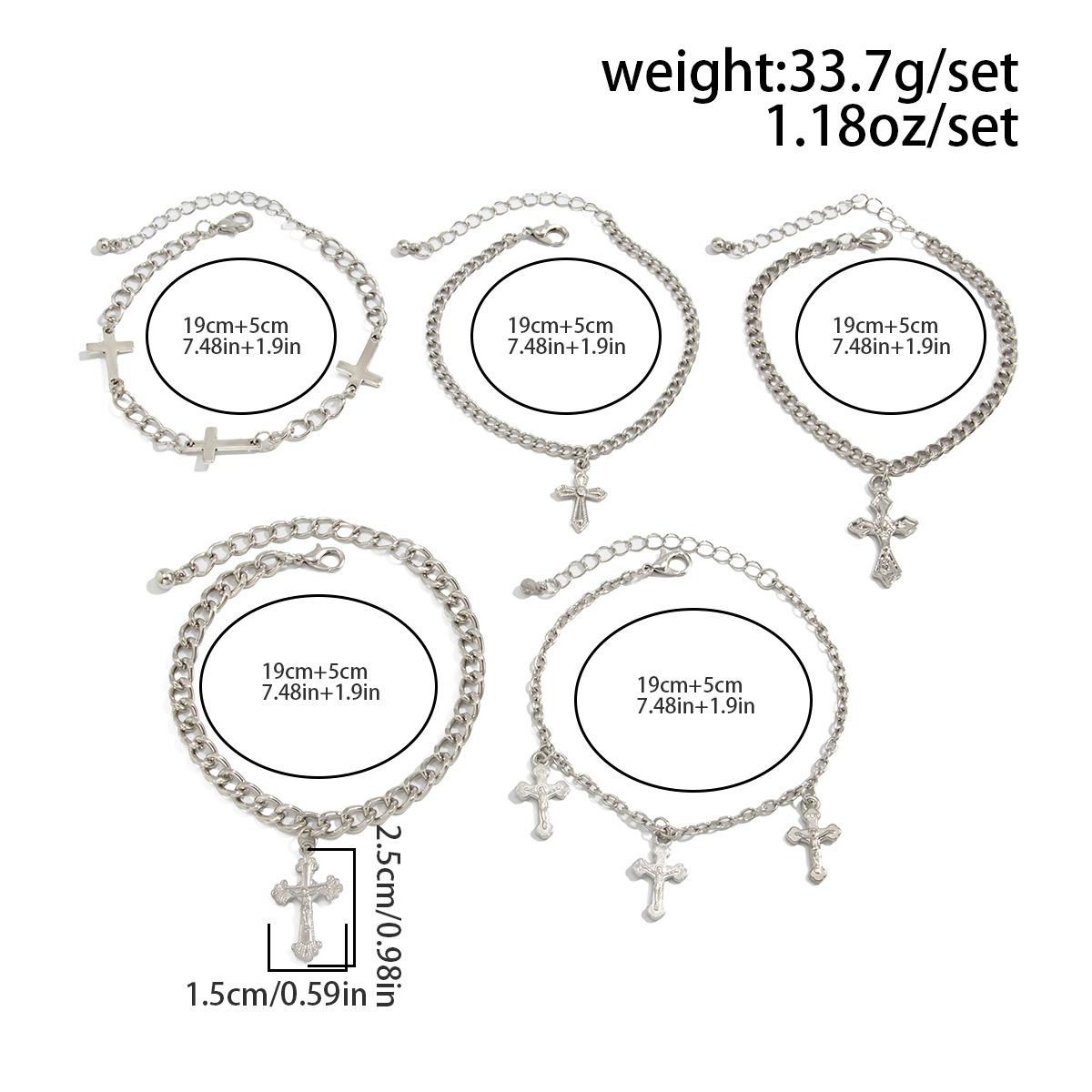 Набор многослойных преувеличенных браслетов в стиле Хип-Хоп для мужчин, модные трендовые мужские браслеты и украшения White K-06574
